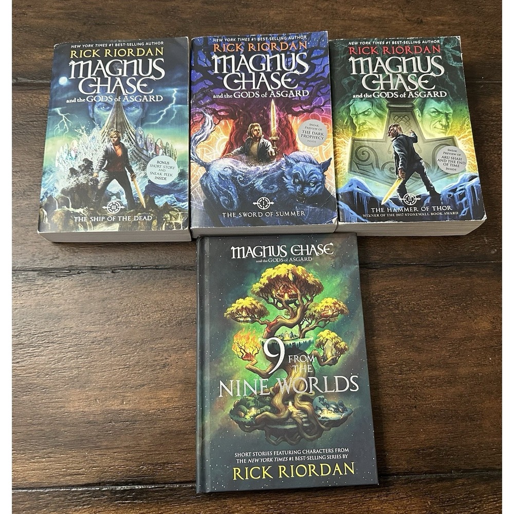 Magnus Chase and the Gods of Asgard Paperback set + Nine Worlds By Rick Riordan - Picture 2 of 3